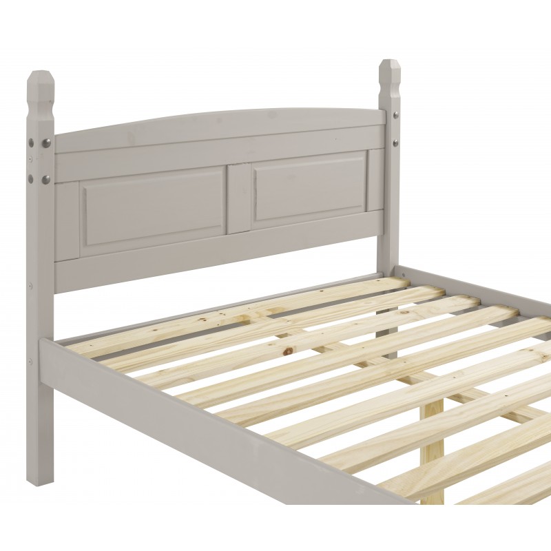 Corona Grey Wax 4'6" Low End Bed Frame